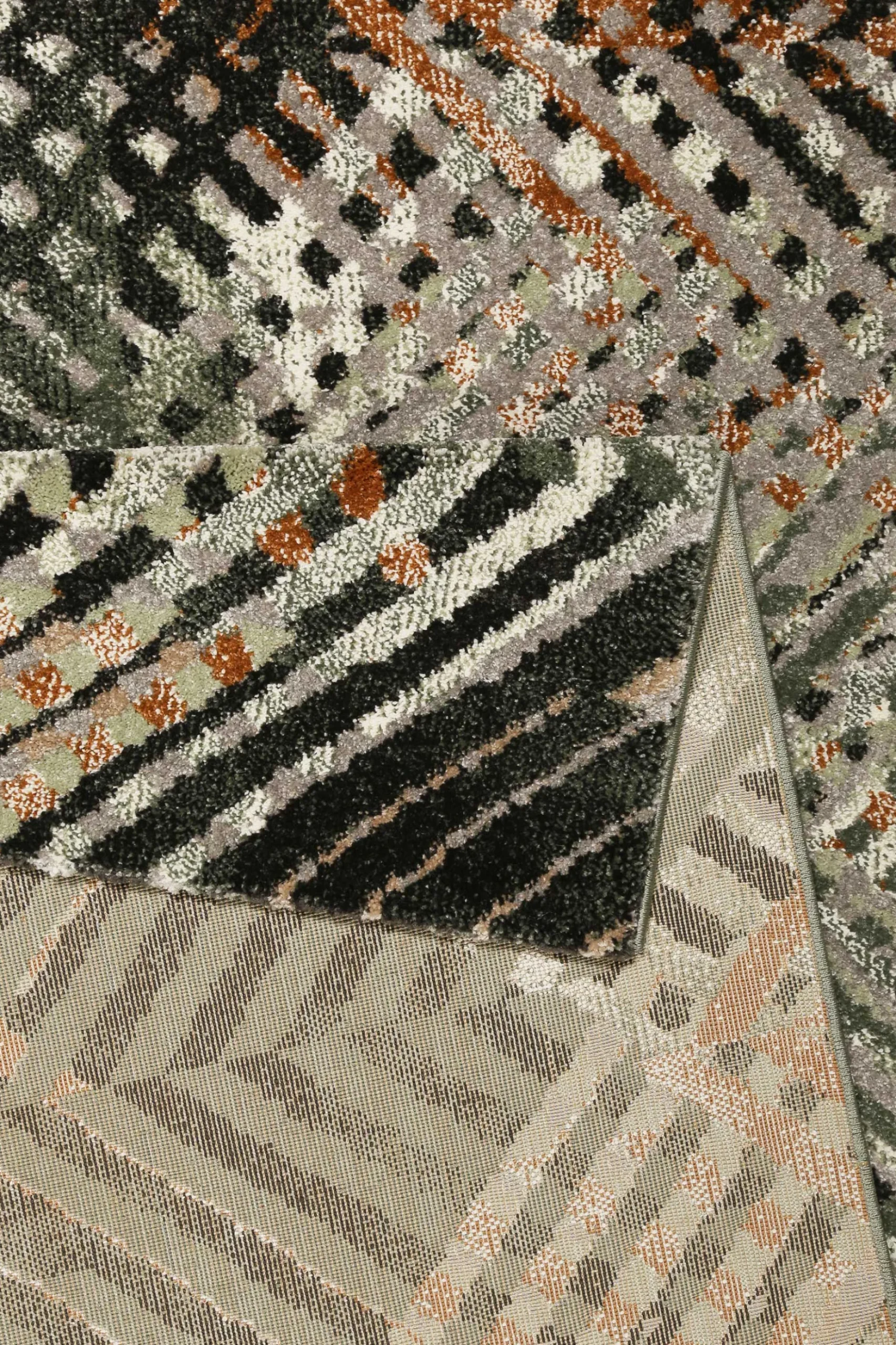 Esprit Teppich Grün Grau Braun Kurzflor "Vario"