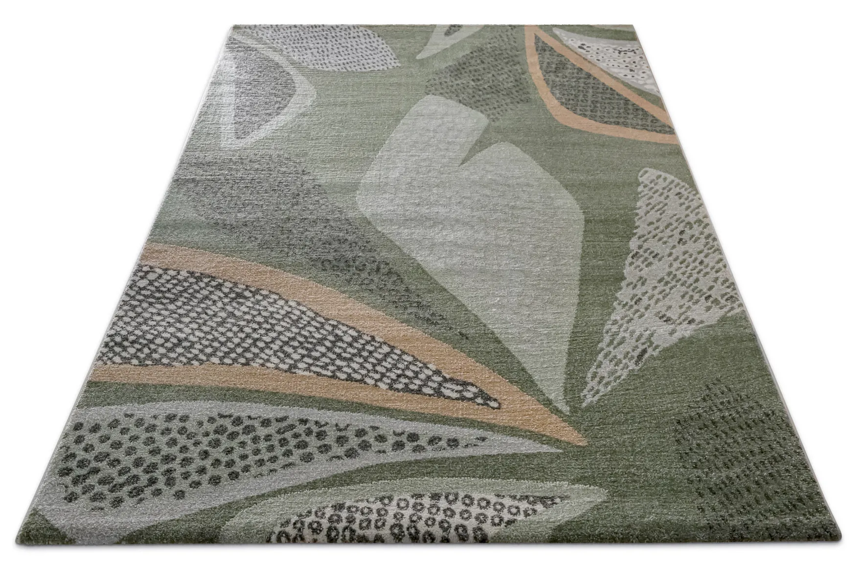 Esprit Teppich Grün Grau Kurzflor "Hazel"