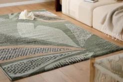 Esprit Teppich Grün Grau Kurzflor