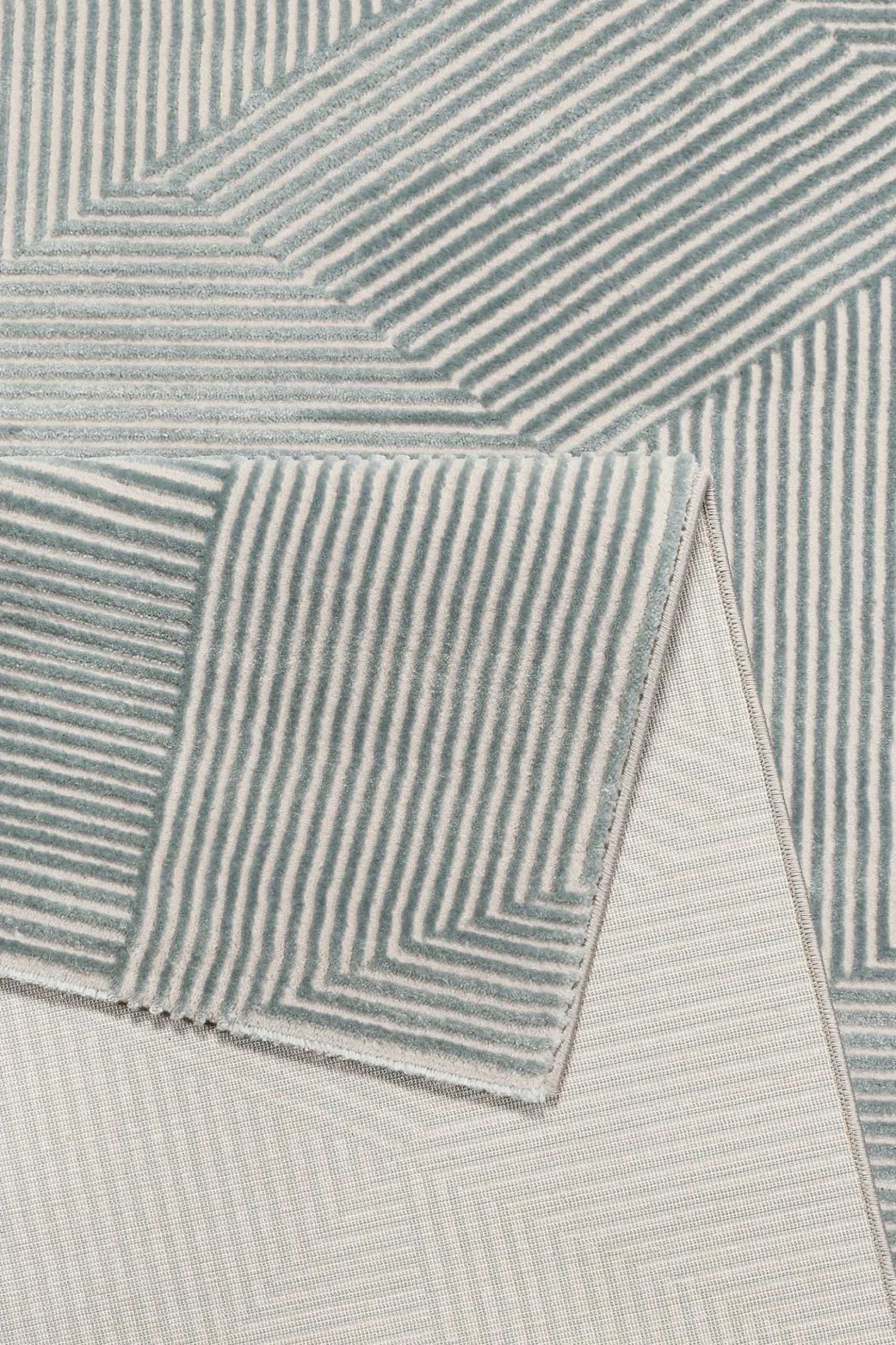 Esprit Teppich Grün Grau Kurzflor "Velvet Groove"
