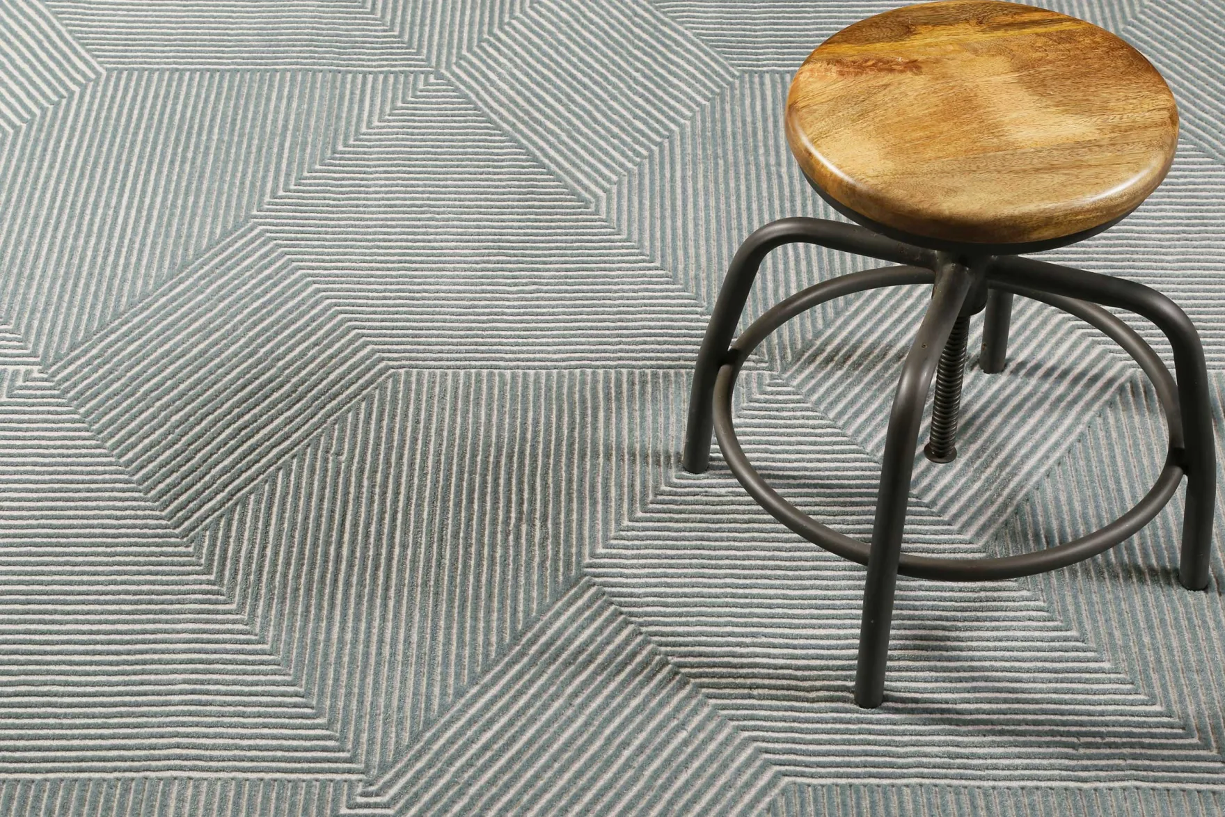 Esprit Teppich Grün Grau Kurzflor "Velvet Groove"