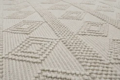Esprit Teppich handgewebt Creme Weiß aus Wolle