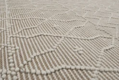 Esprit Teppich handgewebt Weiß Beige aus Wolle "Ana"
