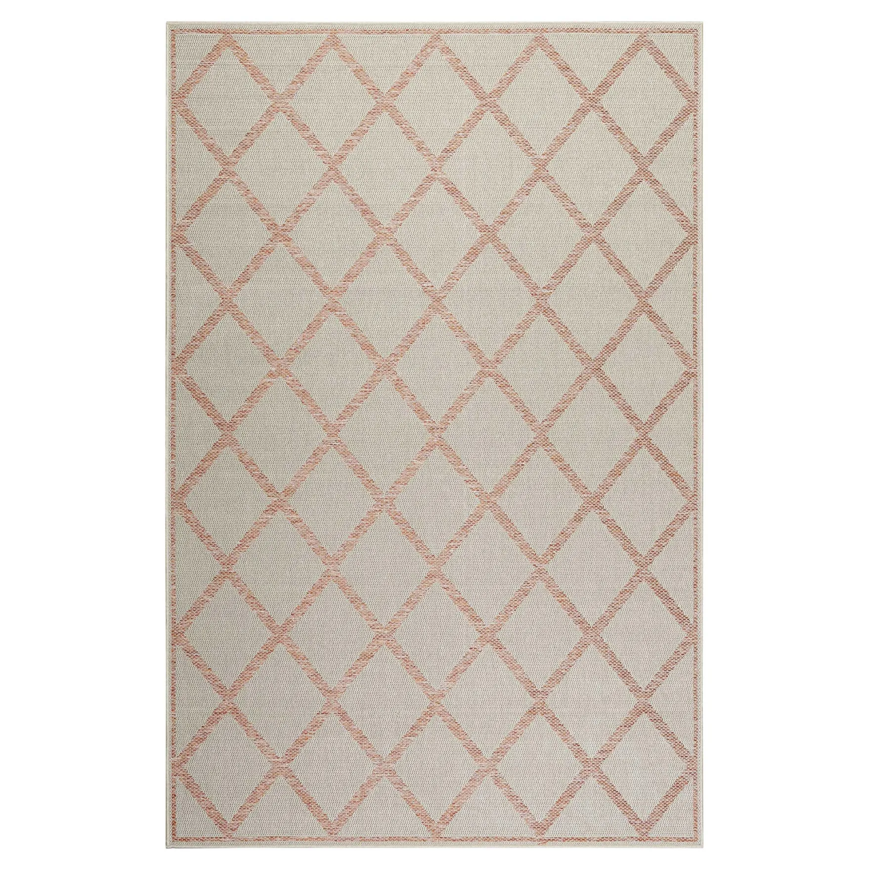 Esprit Teppich In & Outdoor Beige Orange Rot "Rhomb"