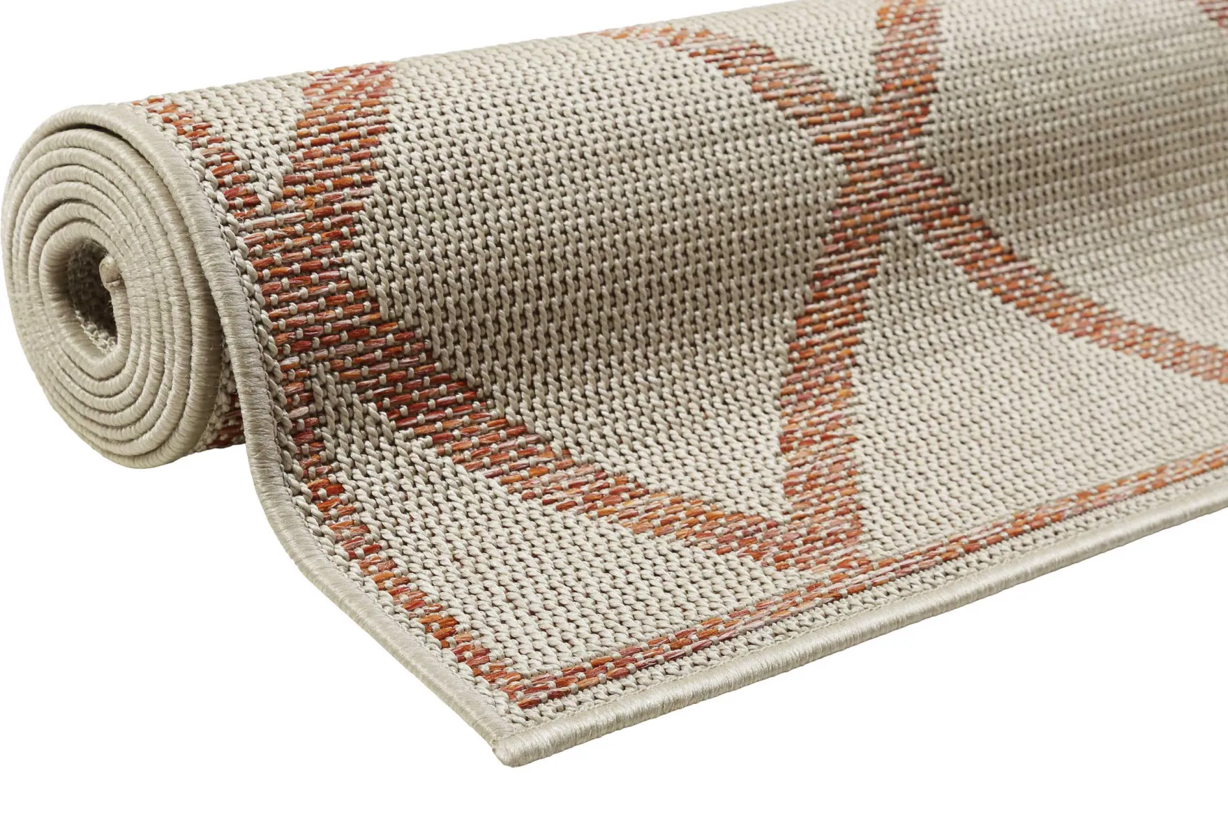 Esprit Teppich In & Outdoor Beige Orange Rot "Rhomb"