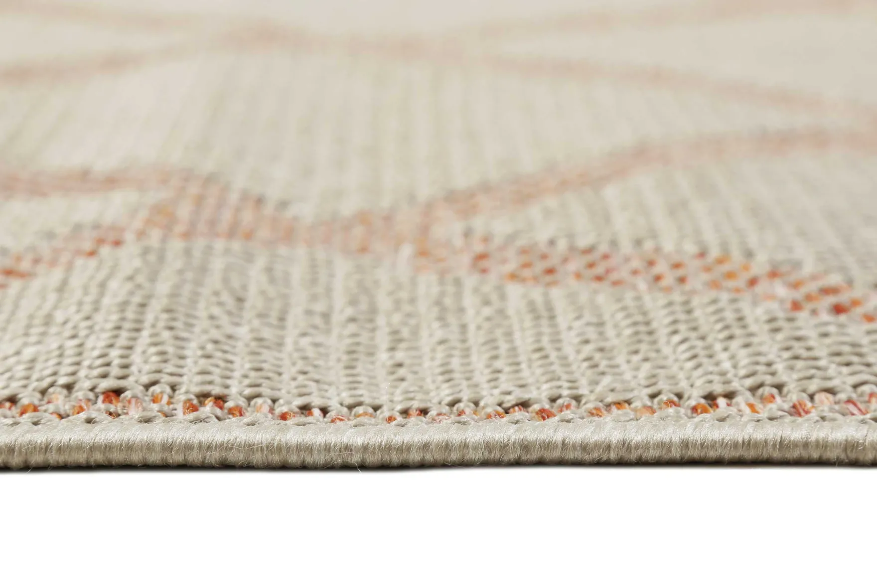 Esprit Teppich In & Outdoor Beige Orange Rot "Rhomb"