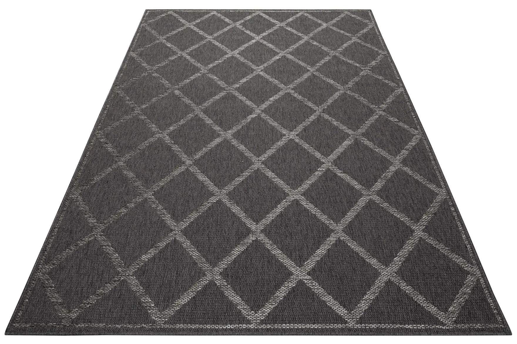 Esprit Teppich In & Outdoor Blau Grau "Rhomb"