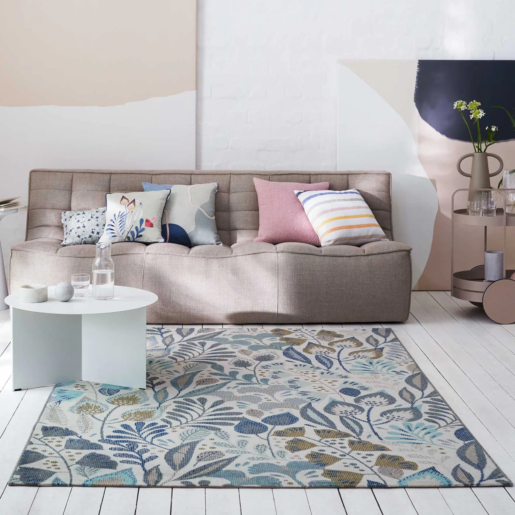 Esprit Teppich In- und Outdoor Blau Beige "Lilly"