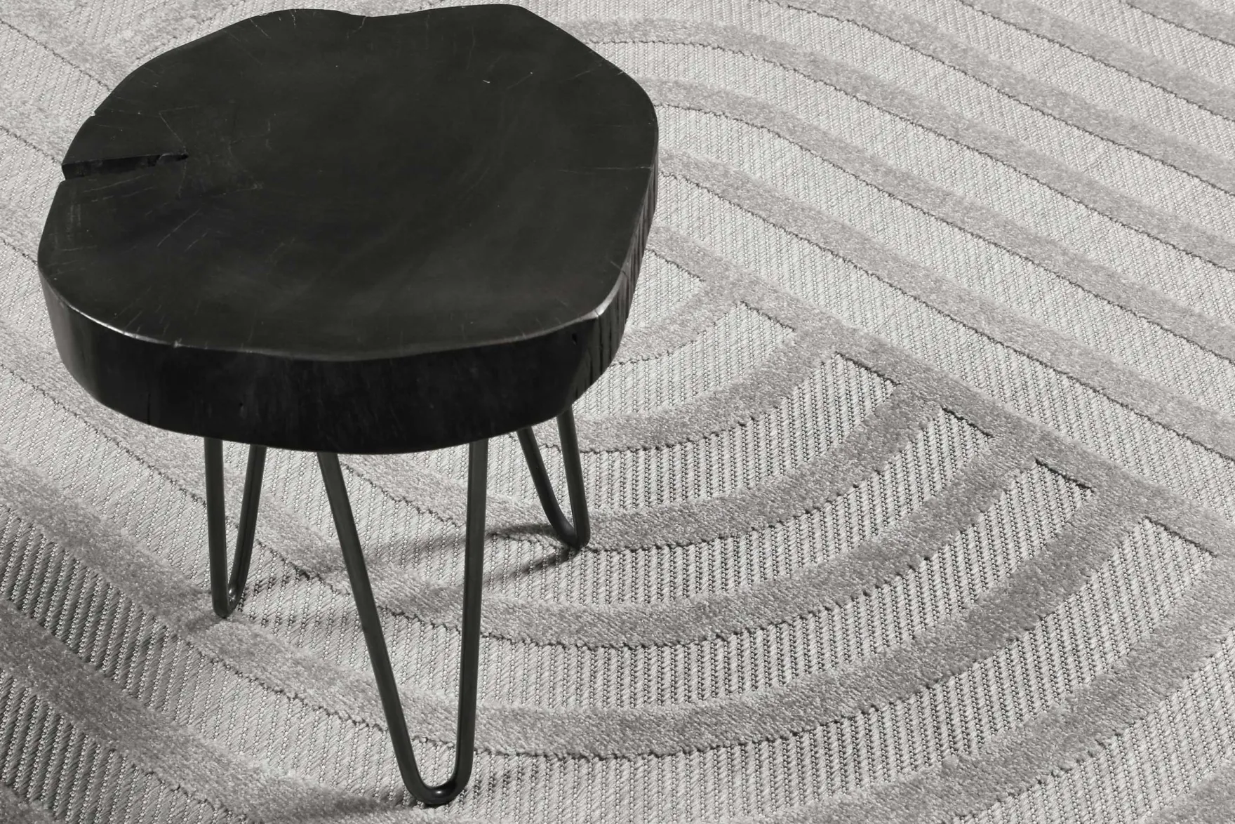 Esprit Teppich In- und Outdoor Rund Grau Silber "Spirit"