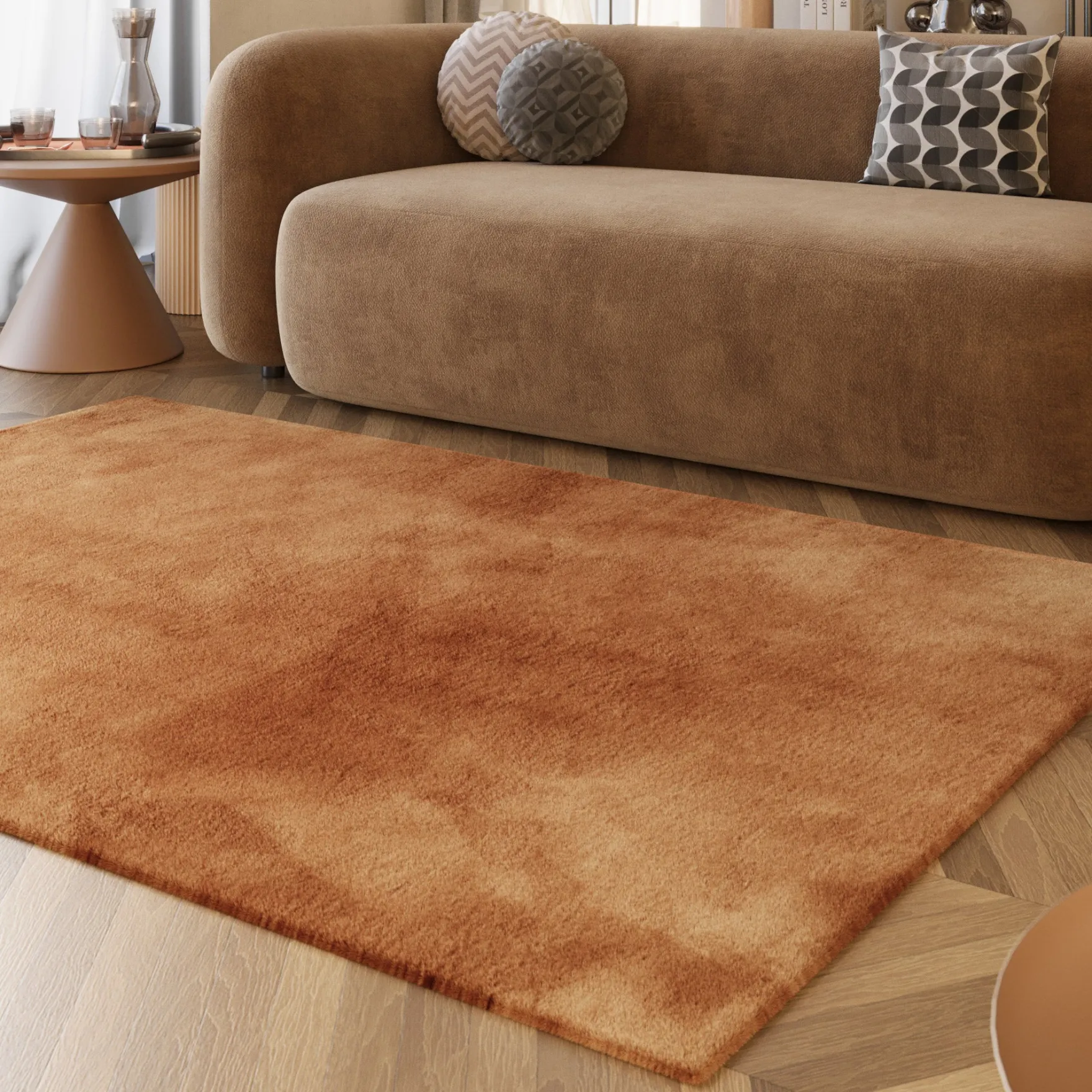 Esprit Teppich Kupfer Rot und sehr flauschig Hochflor "Alice"