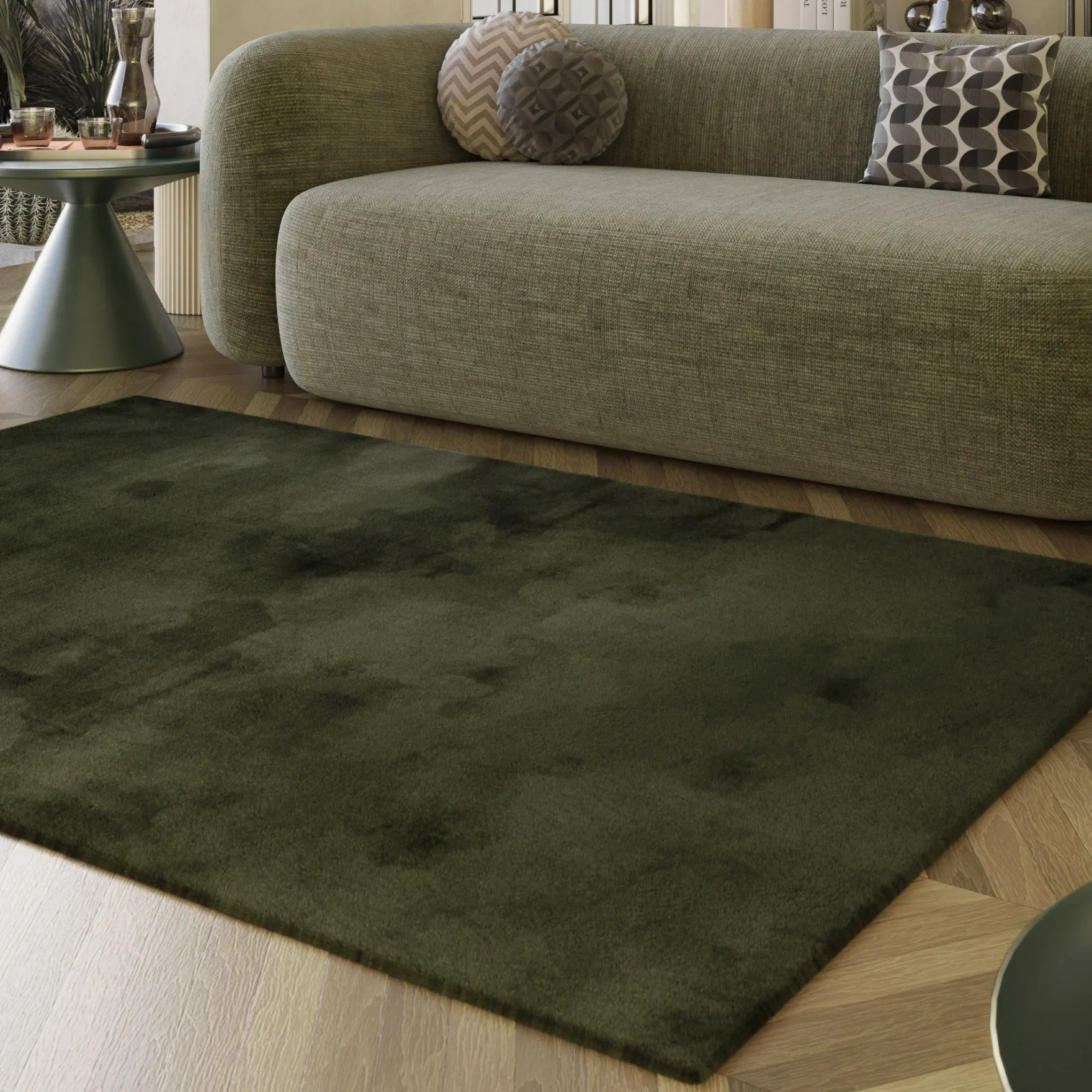 Esprit Teppich Oliv Grün und sehr flauschig Hochflor "Alice"