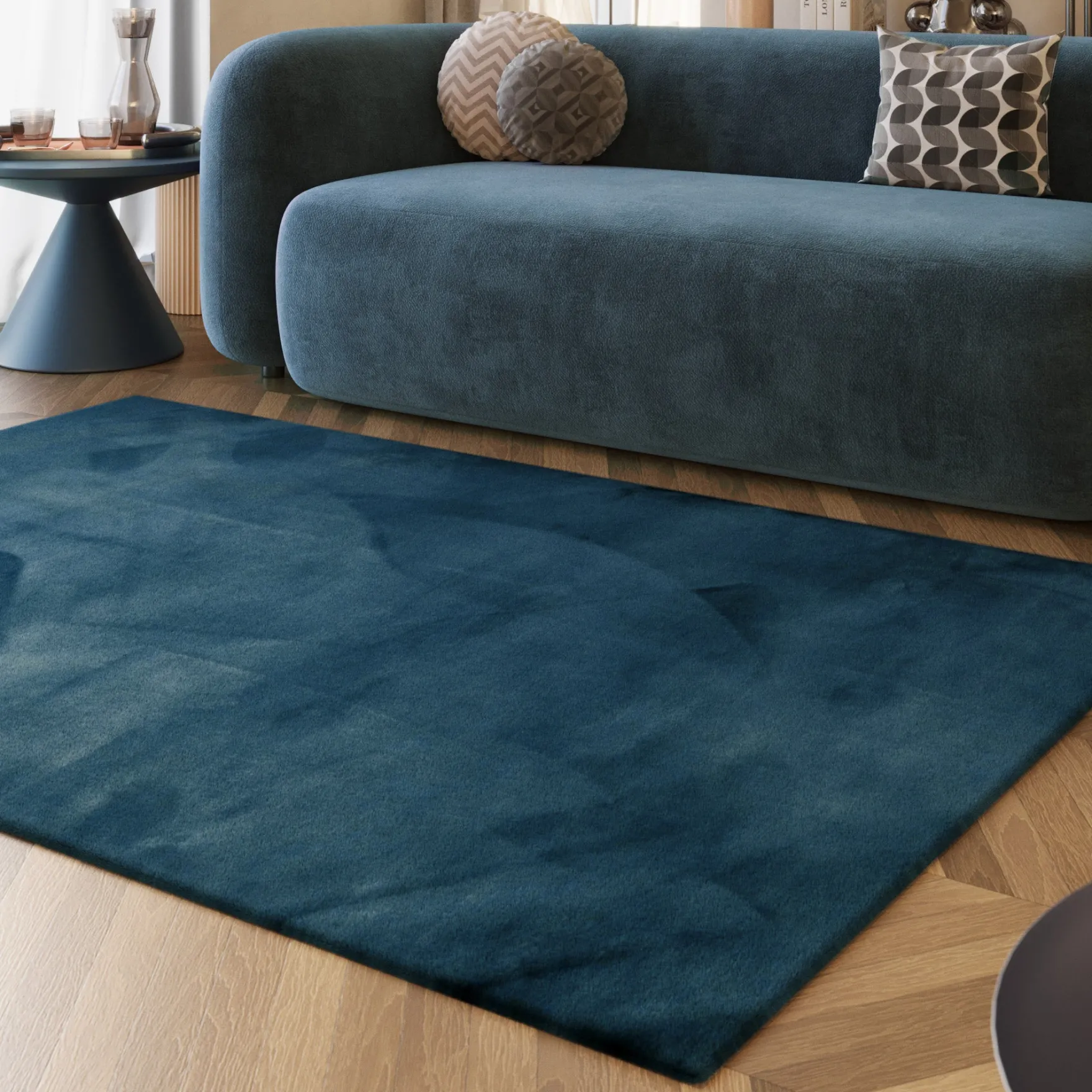 Esprit Teppich Petrol und sehr flauschig Hochflor "Alice"