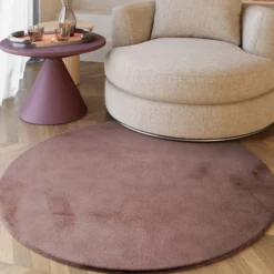 Esprit Teppich Rund Altrosa und sehr flauschig Hochflor