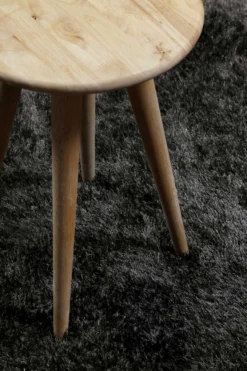 Esprit Teppich Rund Anthrazit Hochflor 