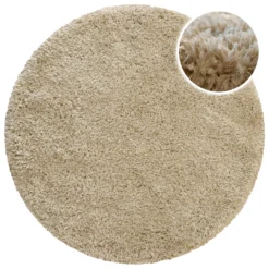 Esprit Teppich Rund Beige Sand weich soft & nachhaltig