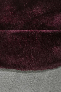 Esprit Teppich Rund Bordeaux Rot Hochflor