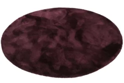 Esprit Teppich Rund Bordeaux Rot Hochflor