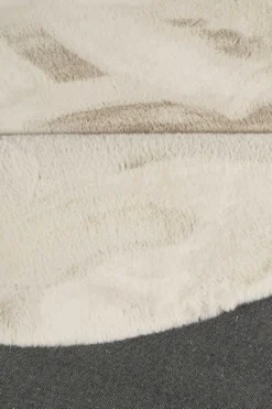 Esprit Teppich Rund Creme Beige und sehr flauschig Hochflor "Alice"
