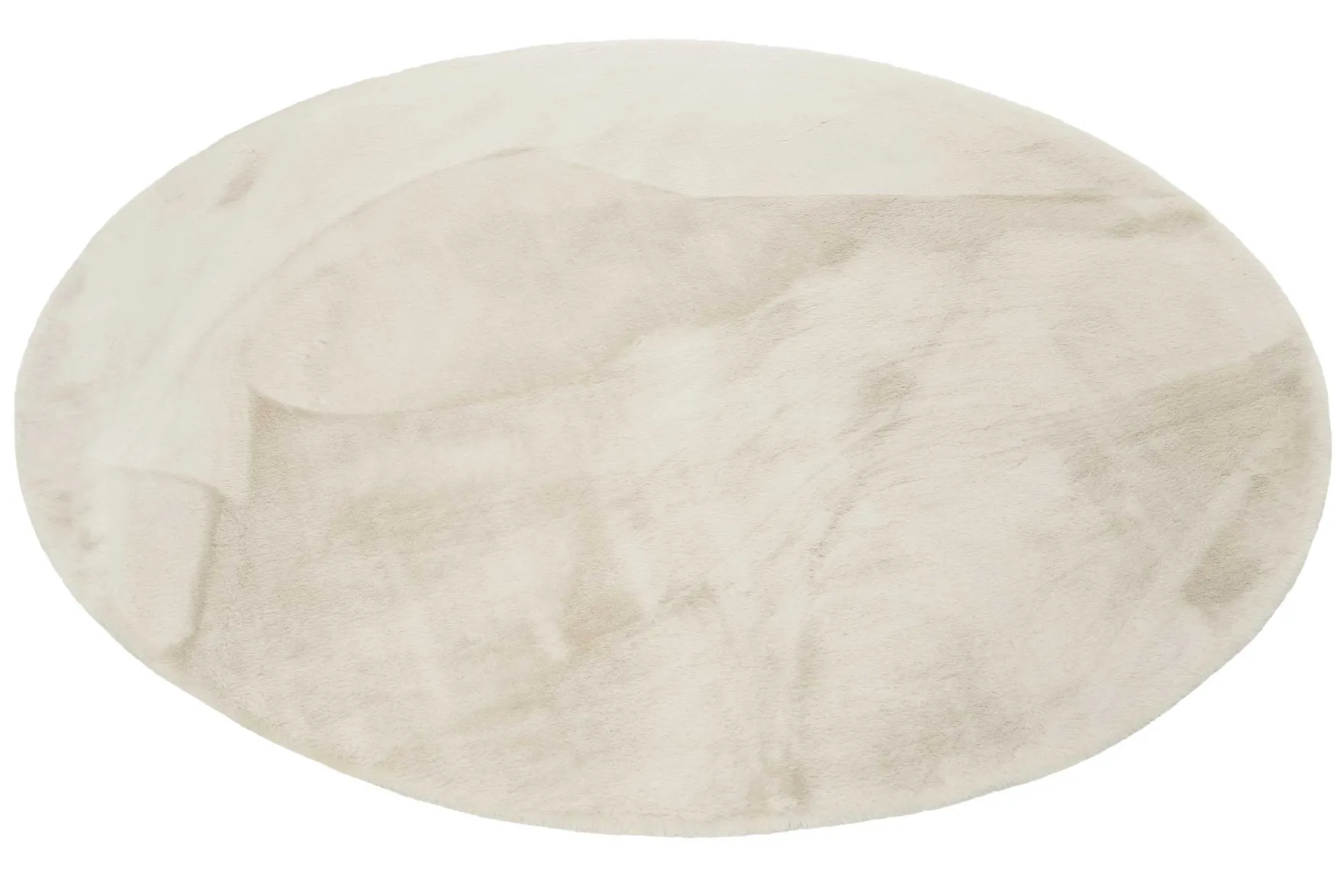 Esprit Teppich Rund Creme Beige und sehr flauschig Hochflor "Alice"