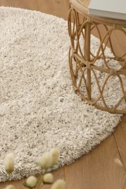 Esprit Teppich Rund Creme Beige weich soft & nachhaltig