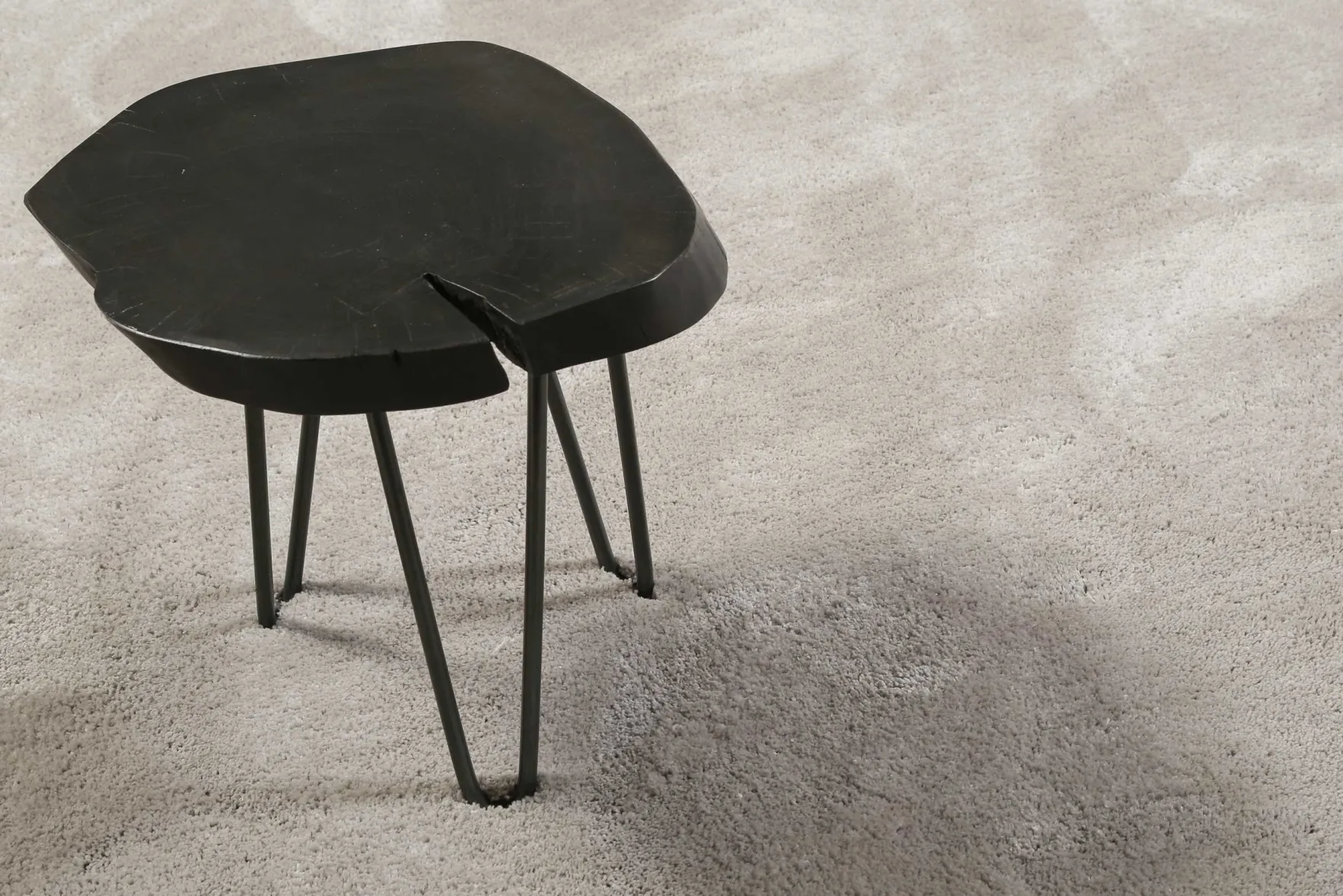 Esprit Teppich Rund Hellgrau Creme Hochflor "Relaxx"