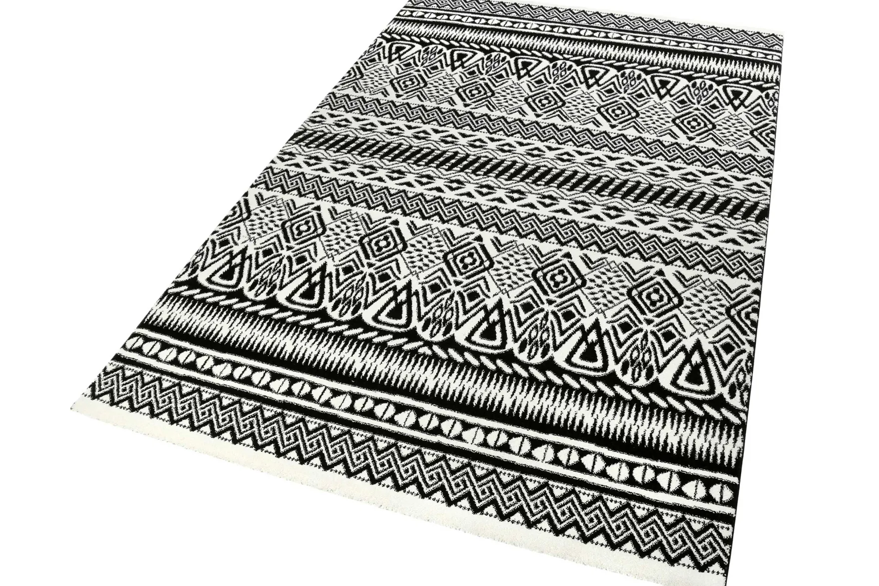 Esprit Teppich Schwarz Weiß Kurzflor "Black & White"