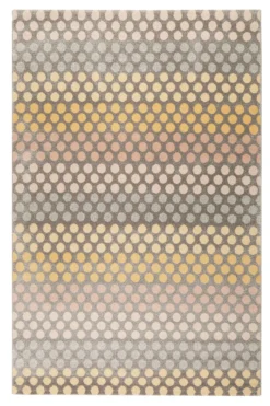 Esprit Teppich Taupe Gelb Rosa Kurzflor 