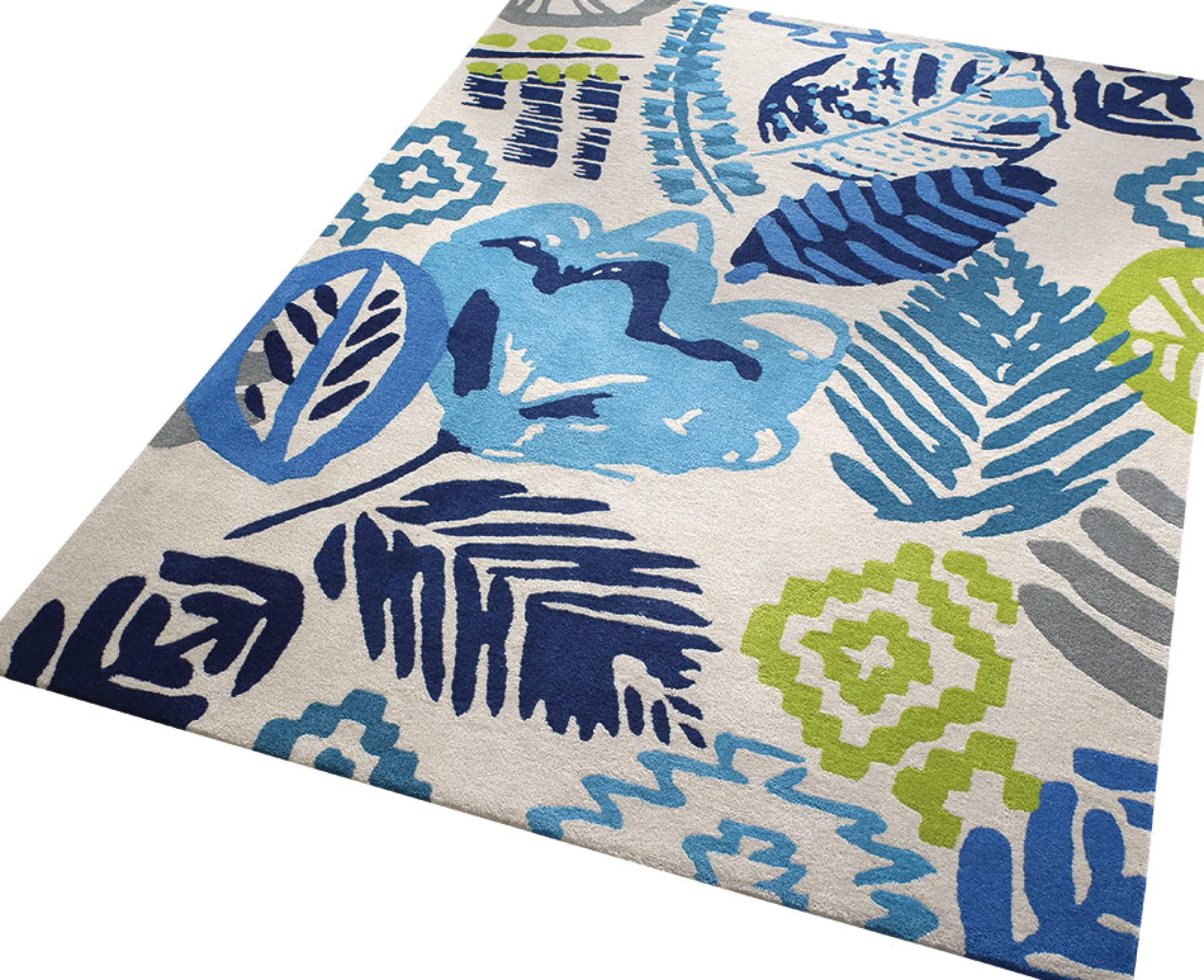 Esprit Teppich 170x240 Weiß Blau Blumenmuster