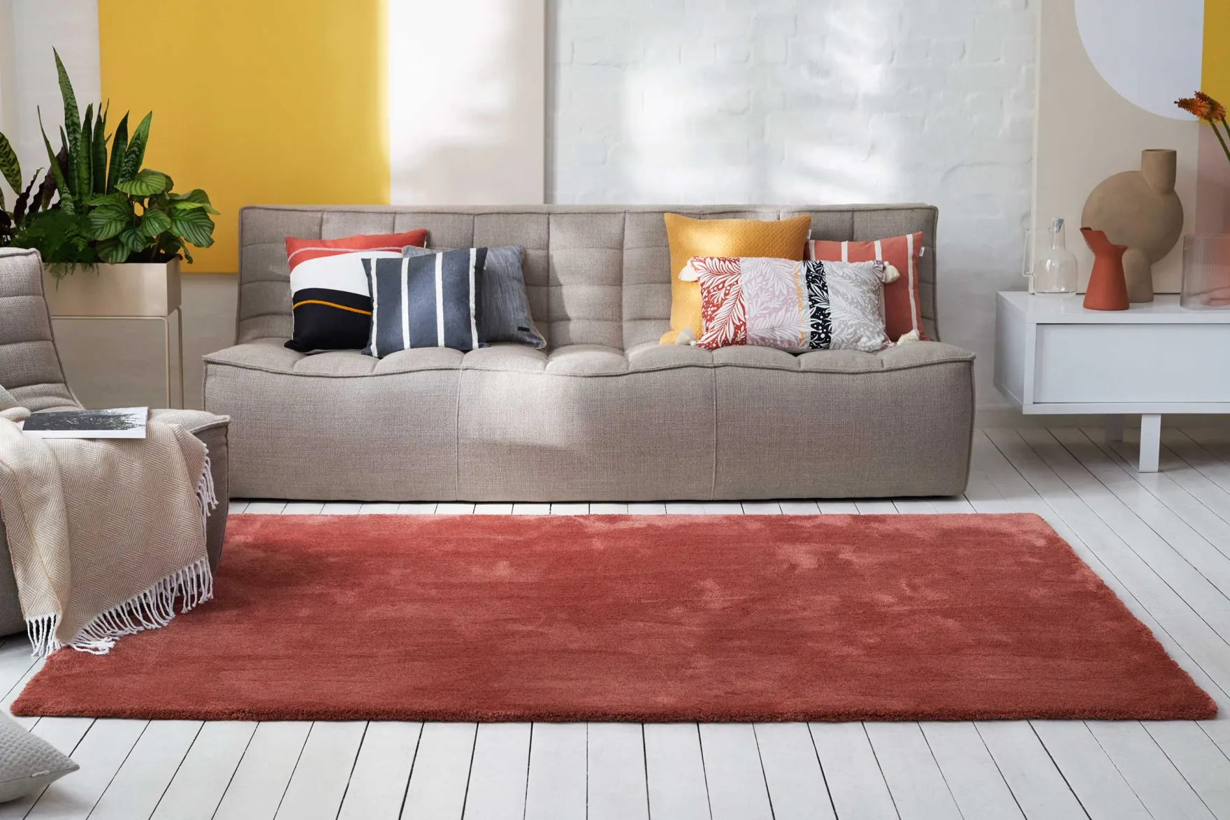 Esprit Teppich Ziegel Rot Hochflor "Loft"