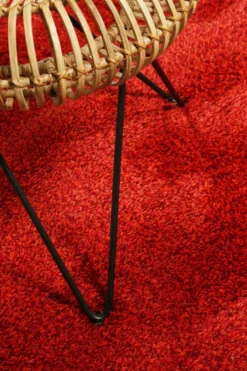 Esprit Wollteppich Rot meliert Hochflor