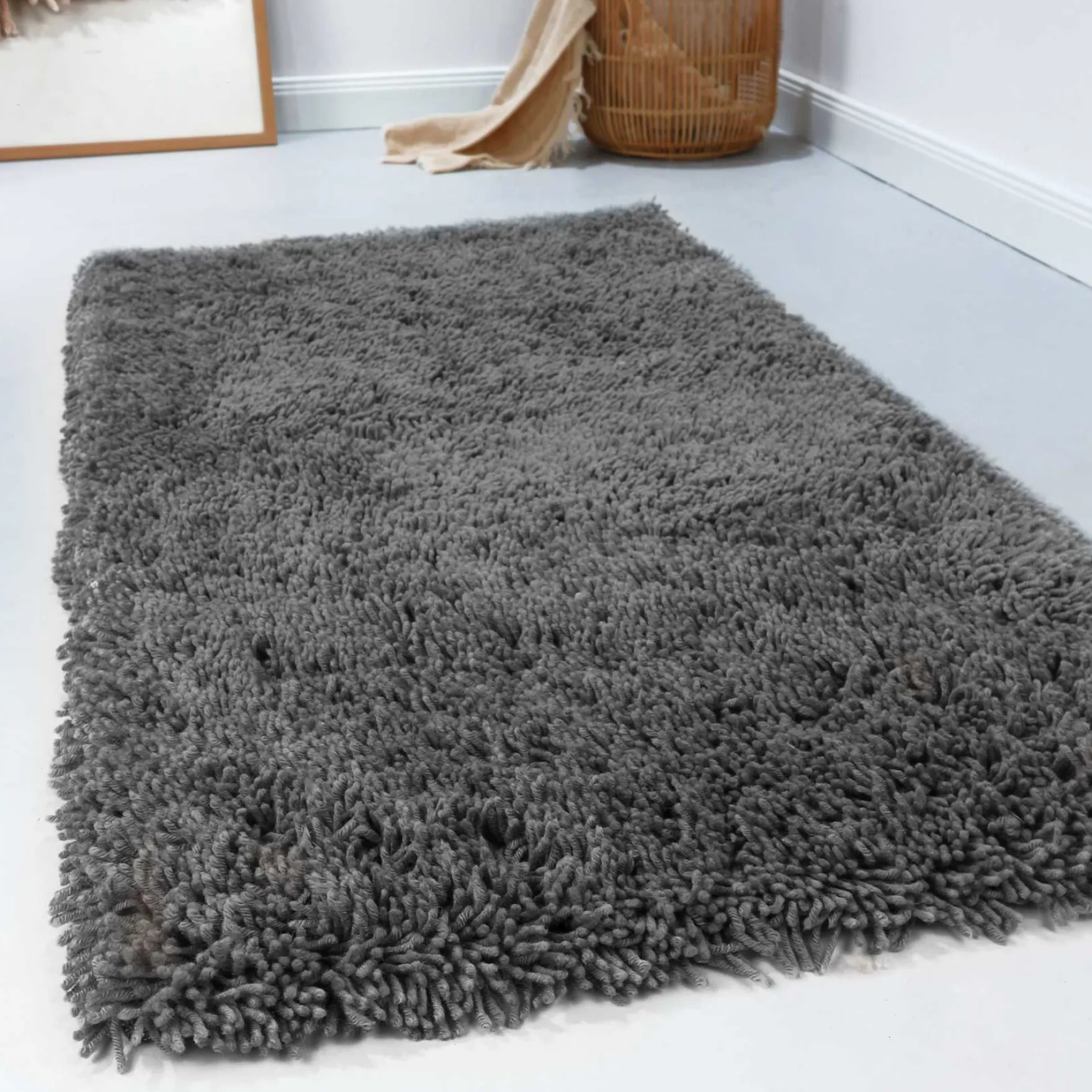 Esprit Wollteppich Shaggy Grau Hochflor "Seattle Shag"