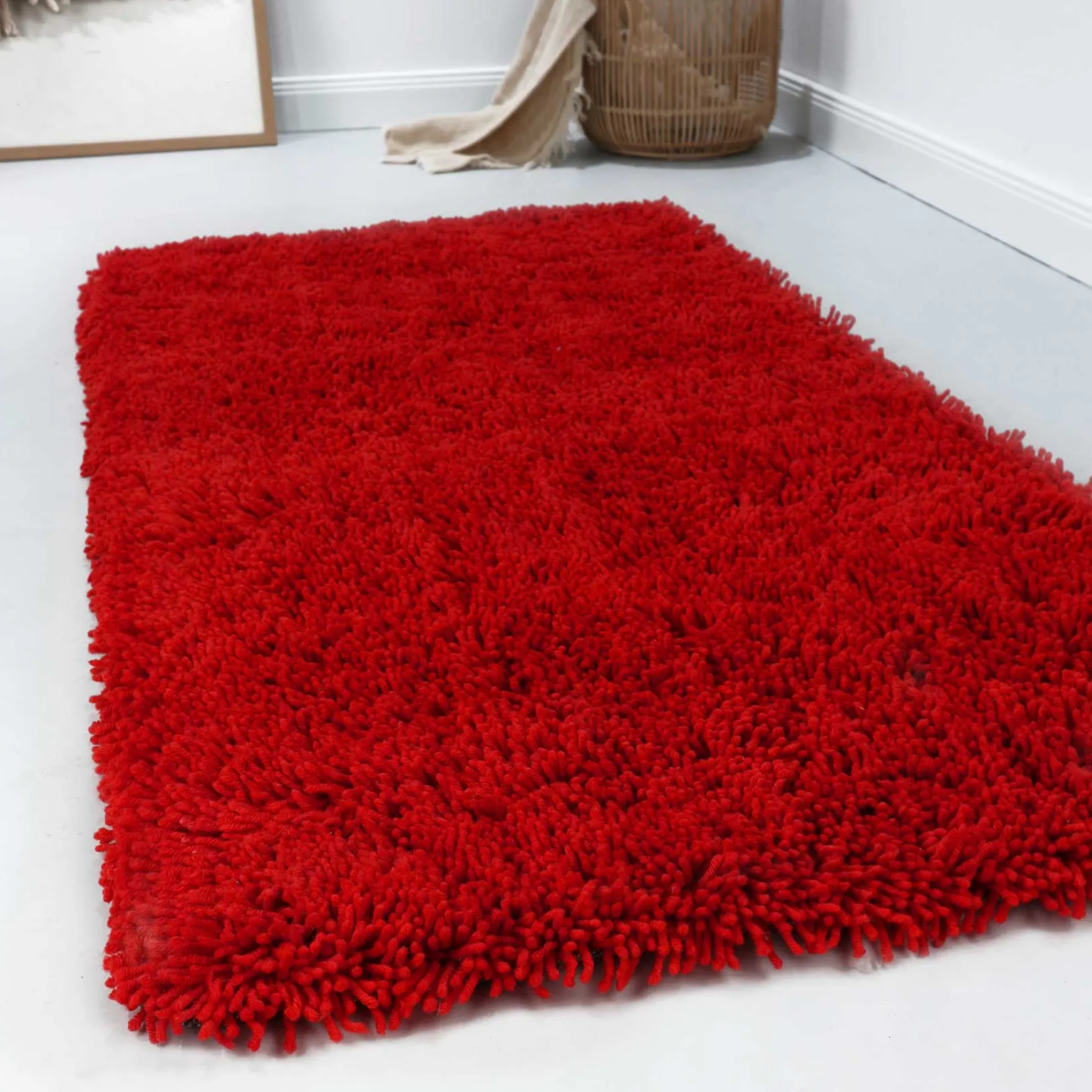 Esprit Wollteppich Shaggy Rot Hochflor "Seattle Shag"