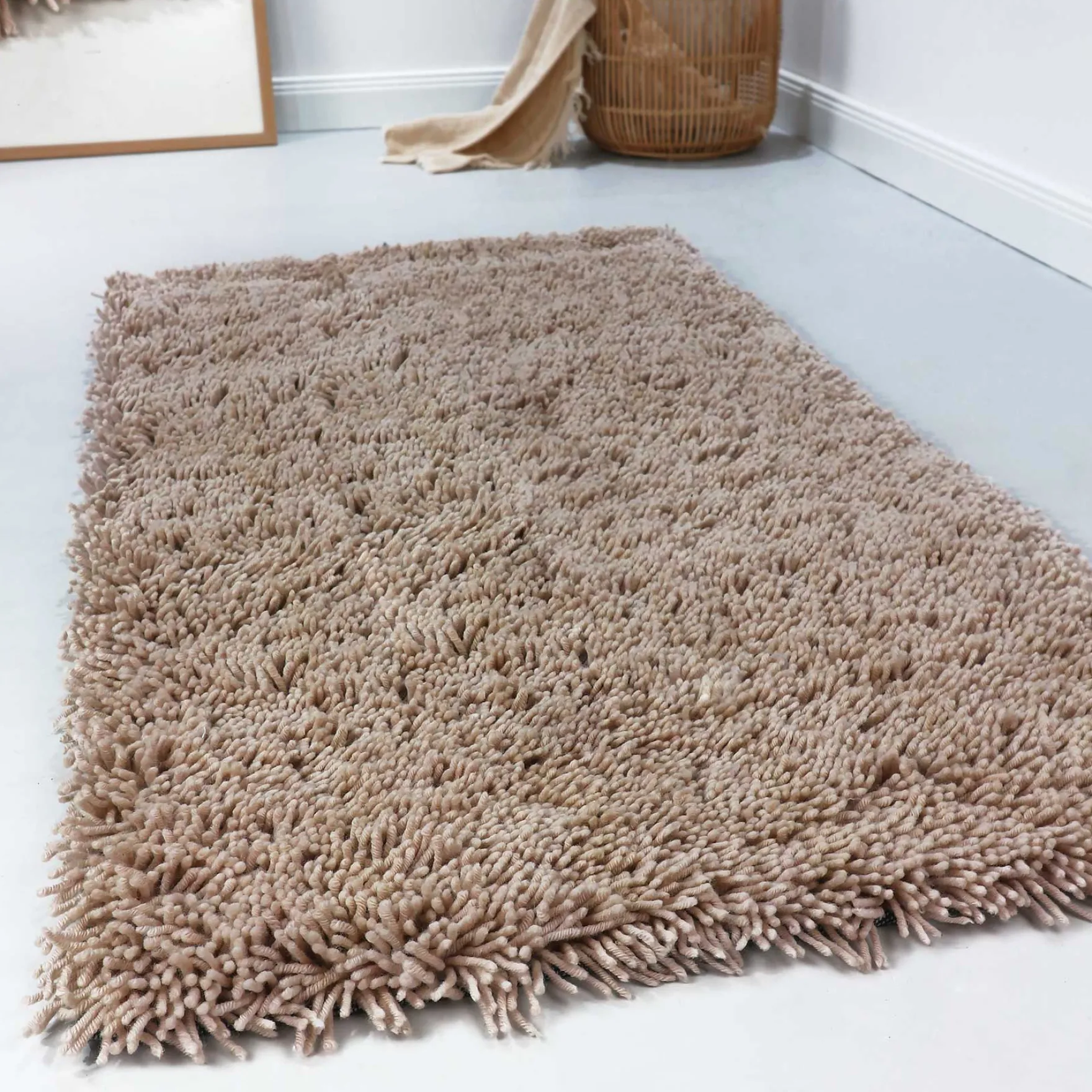 Esprit Wollteppich Shaggy Sand Beige Hochflor "Seattle Shag"