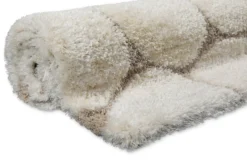 2 für 1 Aktion: Hochflor Teppich Creme Beige "Stoney" 133 x 190 cm