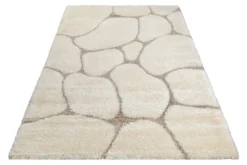 2 für 1 Aktion: Hochflor Teppich Creme Beige 