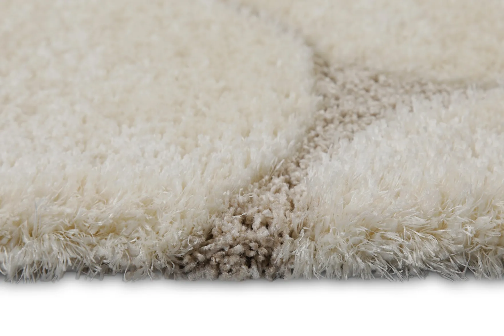 2 für 1 Aktion: Hochflor Teppich Creme Beige "Stoney" 80 x 150 cm