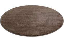 2 für 1 Aktion: Hochflor Teppich Rund Braun 