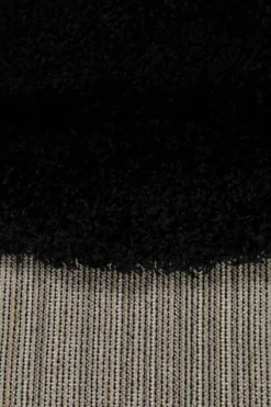 2 für 1 Aktion: Hochflor Teppich Rund Schwarz 