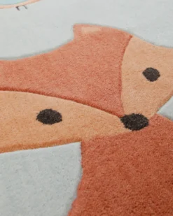 Fuchs und Eichhörnchen - Handtuft Kinderteppich 160 x 230 cm