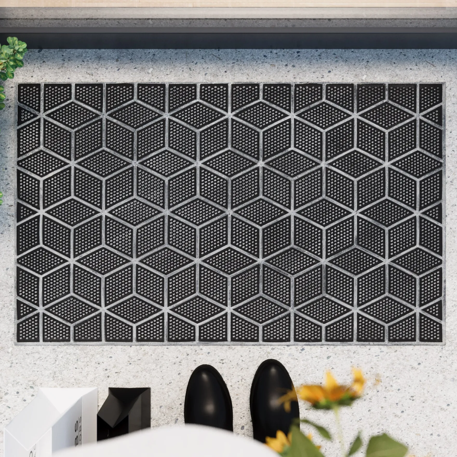 Fußmatte aus Gummi Silber Grau "Bossa Groove" WECONhome