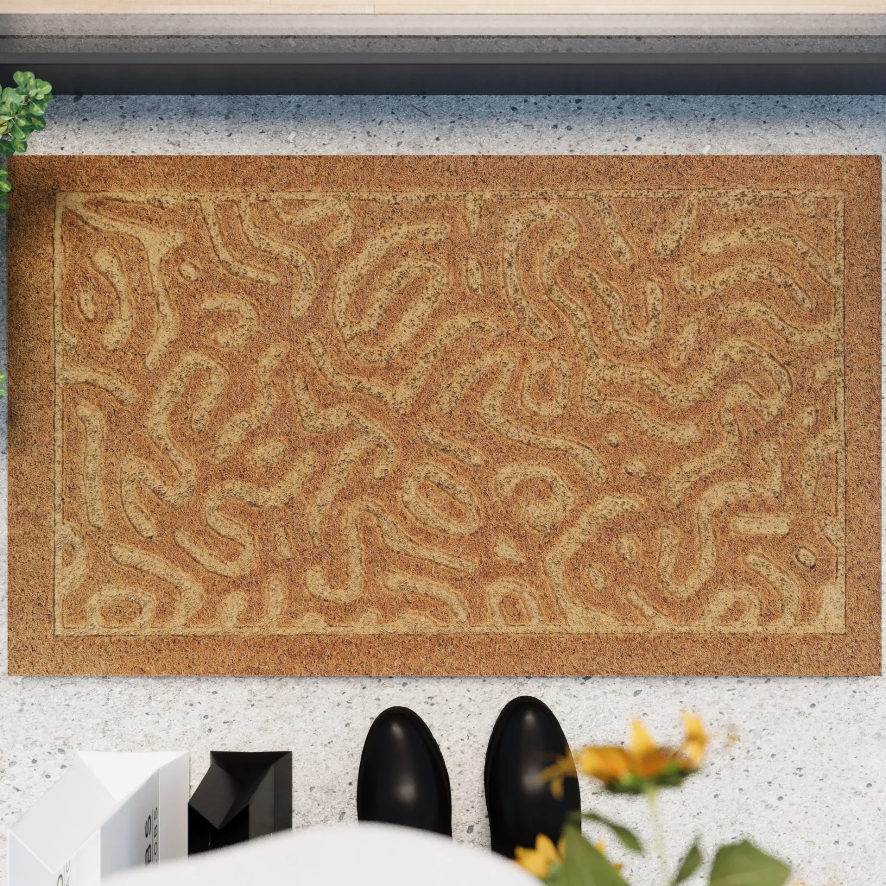Fußmatte aus Kokosfaser Natur "Desert Doodle" WECONhome