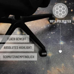 Gewebter Gamerteppich bedruckt Schwarz Multi