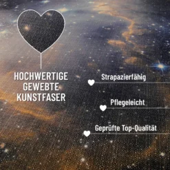 Gewebter Gamerteppich bedruckt Schwarz Multi