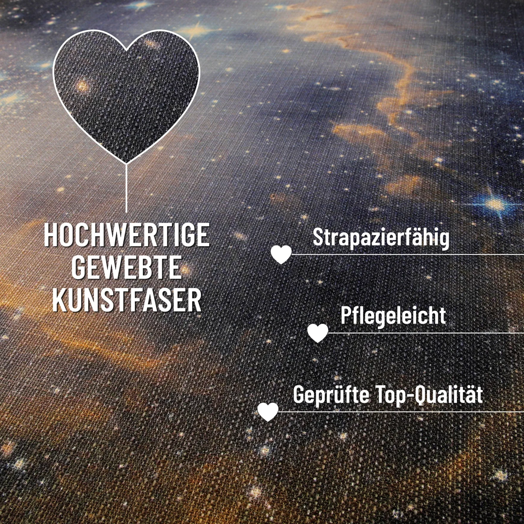 Gewebter Gamerteppich bedruckt Schwarz Multi "Galactic Glow" WECONhome