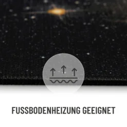 Gewebter Gamerteppich bedruckt Schwarz Multi