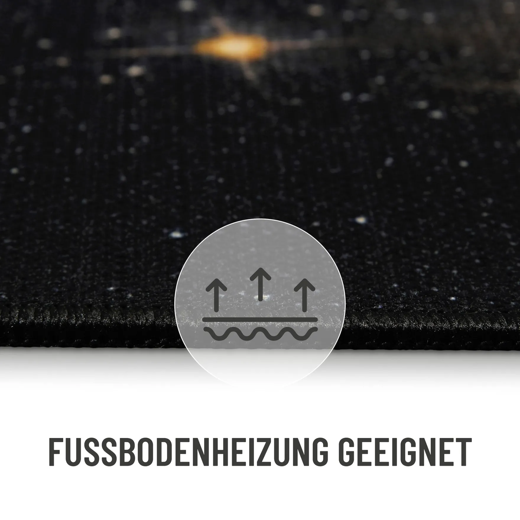 Gewebter Gamerteppich bedruckt Schwarz Multi "Galactic Glow" WECONhome