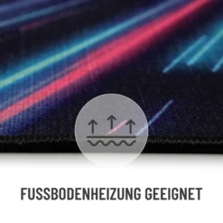 Gewebter Gamerteppich bedruckt Schwarz Multi