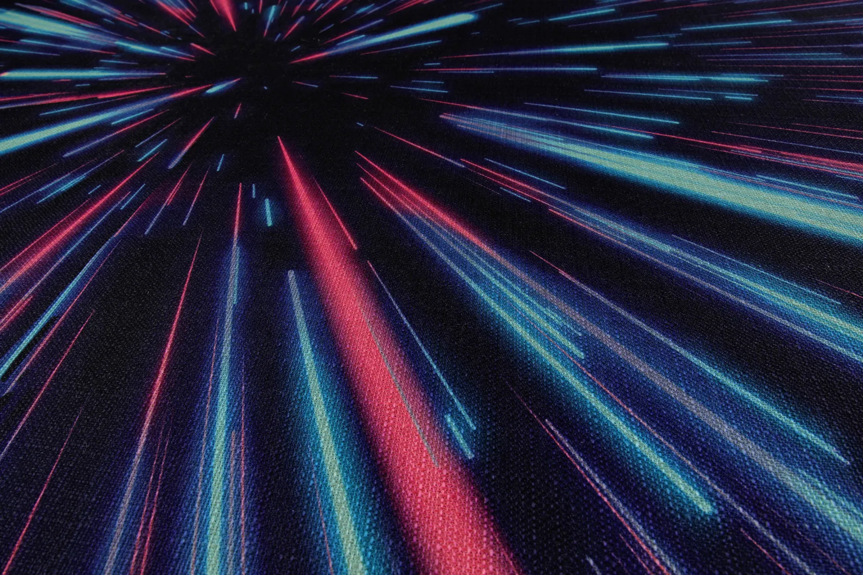 Gewebter Gamerteppich bedruckt Schwarz Multi "Neon Horizon" WECONhome