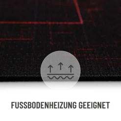 Gewebter Gamerteppich bedruckt Schwarz Multi