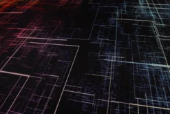 Gewebter Gamerteppich bedruckt Schwarz Multi